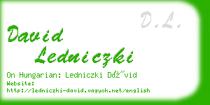 david ledniczki business card